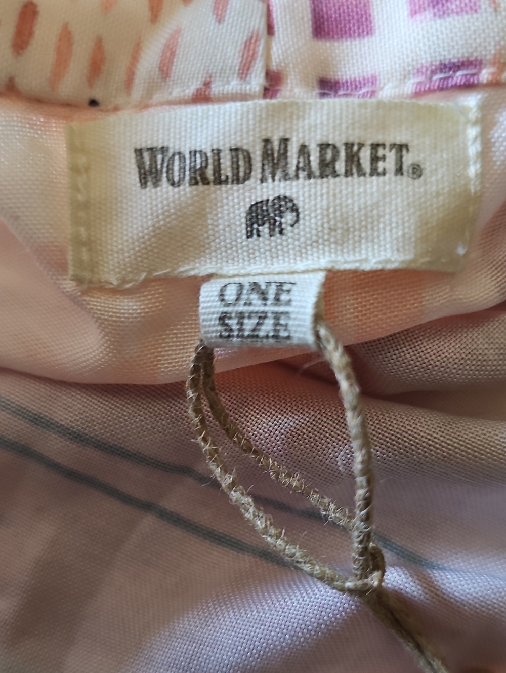 World Market Pajamas Kimono Wrap Cover Up No Tie Cream Peach Pink One Size New - Picture 6 of 10